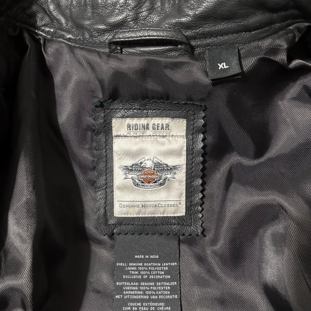 Harley-Davidson Women's Epoch Leather Jacket Black with Orange piping Size XL - Picture 3 of 16